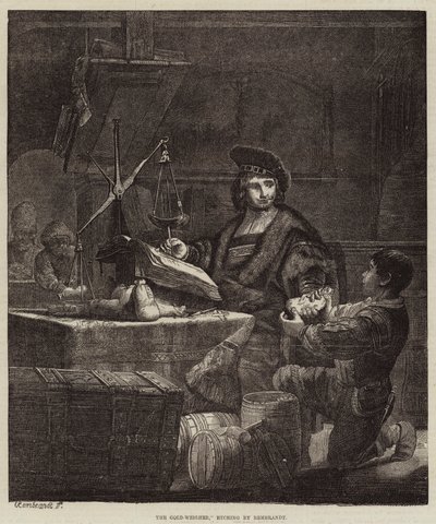 De goudweger door Rembrandt van Rijn