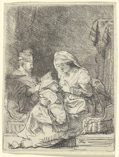 De Heilige Familie door Rembrandt van Rijn