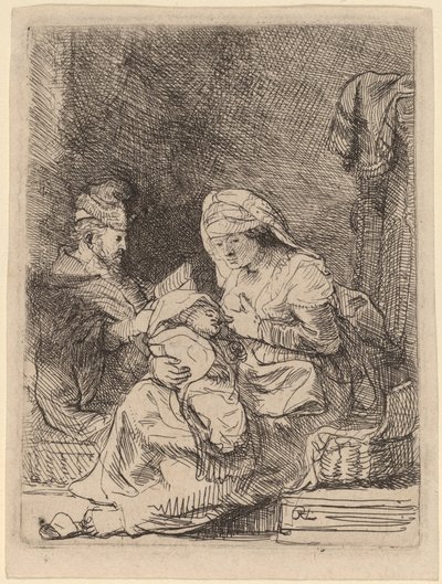 De Heilige Familie door Rembrandt van Rijn