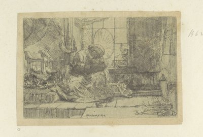 De Heilige Familie met de Kat en Slang door Rembrandt van Rijn