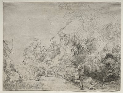 De Grote Leeuwenjacht door Rembrandt van Rijn