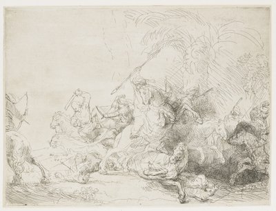 De Grote Leeuwenjacht, 1641 door Rembrandt van Rijn