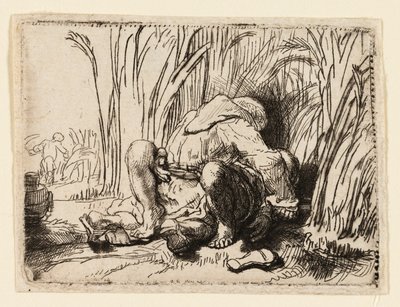 De monnik in het korenveld door Rembrandt van Rijn