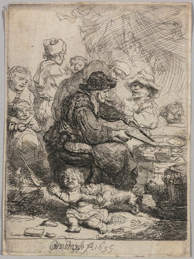 De Pannenkoekvrouw, 1635 door Rembrandt van Rijn