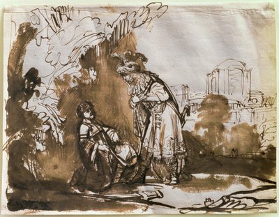 Het Afscheid van David en Jonathan door Rembrandt van Rijn