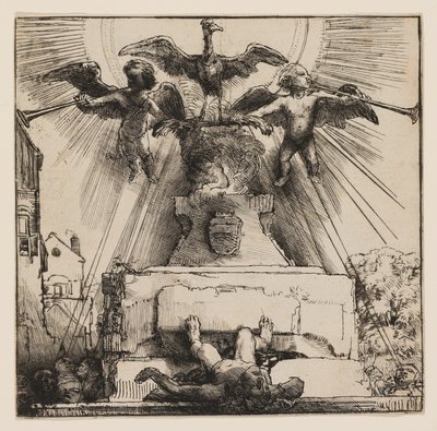 De Feniks of Het Omvergeworpen Standbeeld door Rembrandt van Rijn