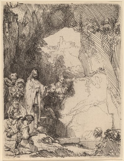 De Opwekking van Lazarus: Kleine Plaat door Rembrandt van Rijn