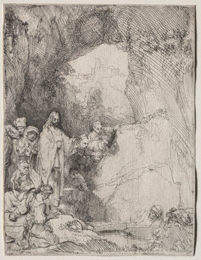 De Opwekking van Lazarus: Kleine Plaat door Rembrandt van Rijn