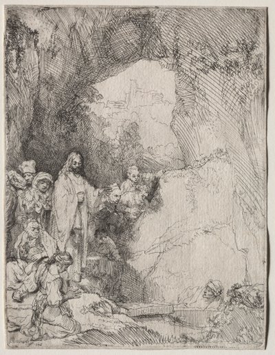 De opwekking van Lazarus: Kleine plaat, 1642 door Rembrandt van Rijn