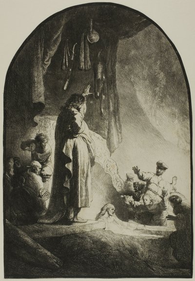 De Opwekking van Lazarus: De Grotere Plaat door Rembrandt van Rijn