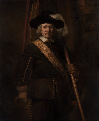 De vaandeldrager Floris Soop, 1604-1657, 1654 door Rembrandt van Rijn