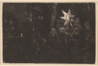 De ster van de koningen: een nachtstuk door Rembrandt van Rijn