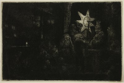 De ster van de koningen: een nachtstuk door Rembrandt van Rijn