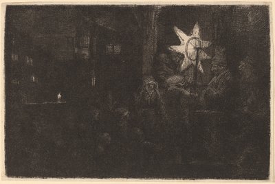 De Ster van de Koningen: een Nachtstuk door Rembrandt van Rijn