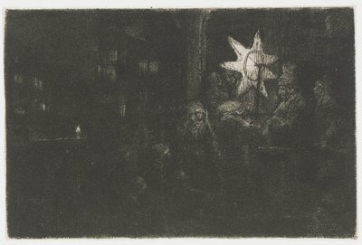 De Ster van de Koningen: een nachtstuk door Rembrandt van Rijn
