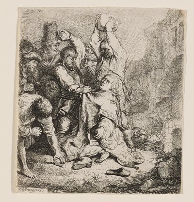 De steniging van de heilige Stefanus door Rembrandt van Rijn