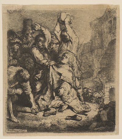 De Steniging van St. Stefanus door Rembrandt van Rijn