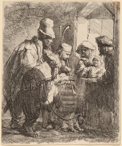 De Wandelende Muzikanten door Rembrandt van Rijn