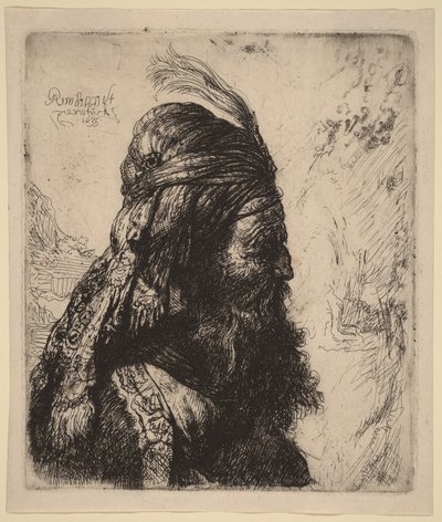 Het derde oosterse hoofd door Rembrandt van Rijn