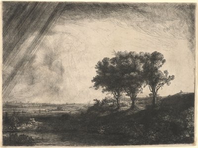 De drie bomen door Rembrandt van Rijn