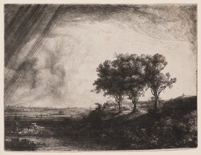 De drie bomen door Rembrandt van Rijn