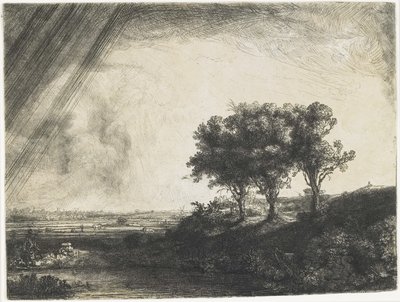 De Drie Bomen, 1643 door Rembrandt van Rijn