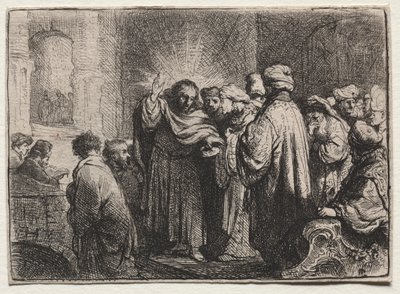 Het belastinggeld, c. 1635 door Rembrandt van Rijn