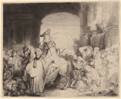 De triomf van Mordechai door Rembrandt van Rijn