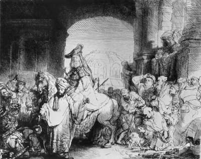 De triomf van Mordechai, c.1640 door Rembrandt van Rijn
