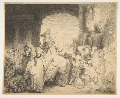 De Triomf van Mordechai door Rembrandt van Rijn