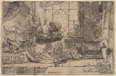 De Maagd met het Kind, de kat en de slang door Rembrandt van Rijn
