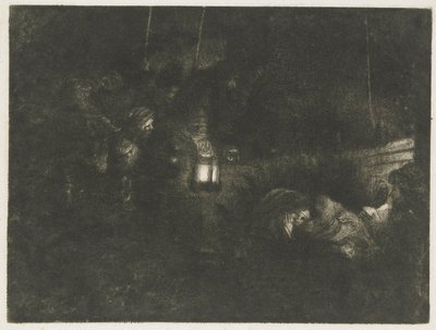De aanbidding van de herders: een nachtstuk door Rembrandt van Rijn