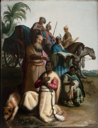 De doop van de eunuch door Rembrandt van Rijn