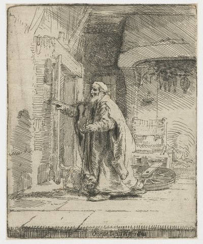 De blindheid van Tobit: de grotere plaat door Rembrandt van Rijn