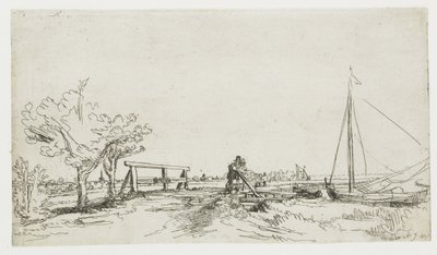 De brug bij Klein Kostverloren aan de Amstel door Rembrandt van Rijn