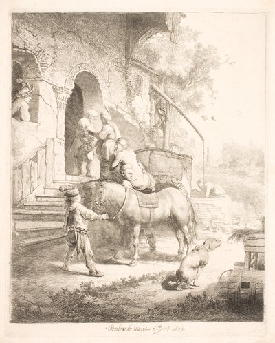 De barmhartige Samaritaan door Rembrandt van Rijn