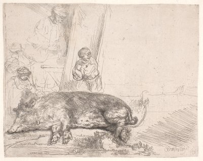 Het varken door Rembrandt van Rijn