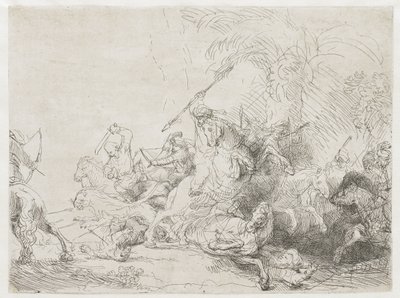 De grote leeuwenjacht door Rembrandt van Rijn