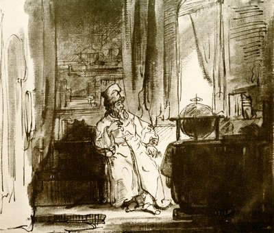 De filosoof door Rembrandt van Rijn