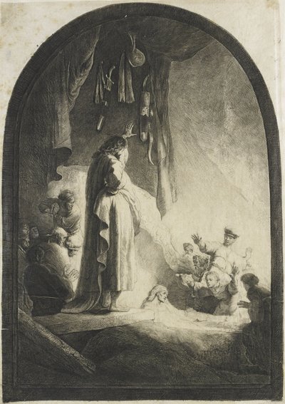 De opwekking van Lazarus: de grotere plaat door Rembrandt van Rijn