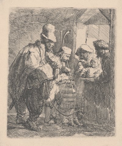 De rondtrekkende muzikanten door Rembrandt van Rijn