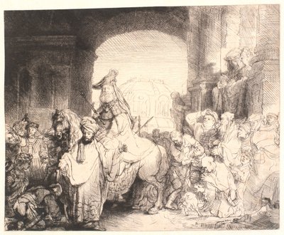 De triomf van Mordechai door Rembrandt van Rijn