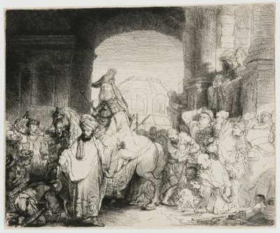 De triomf van Mordechai door Rembrandt van Rijn