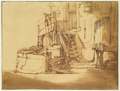 De put voor de boerderij door Rembrandt van Rijn