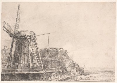De windmolen door Rembrandt van Rijn