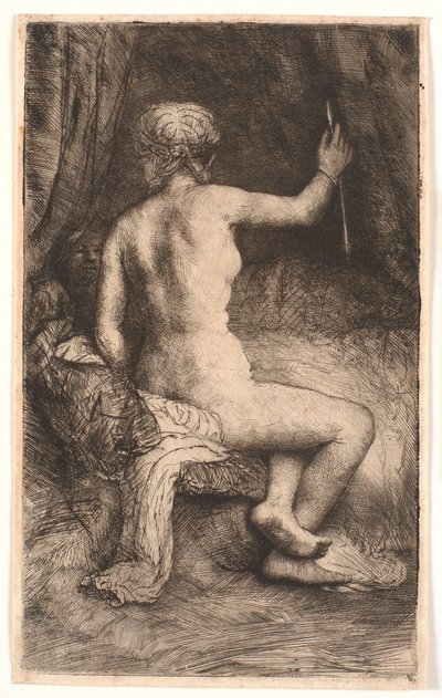 De vrouw met de pijl door Rembrandt van Rijn