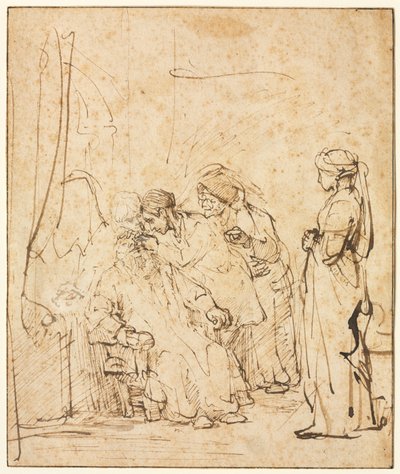 Tobias geneest de blindheid van zijn vader door Rembrandt van Rijn