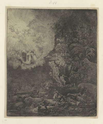 Verkondiging aan de herders door Rembrandt van Rijn