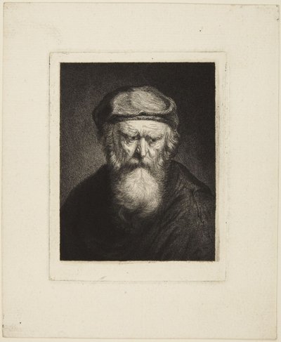 Prikkelbare oude man door Rembrandt van Rijn