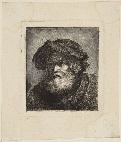 Oude man met muts door Rembrandt van Rijn